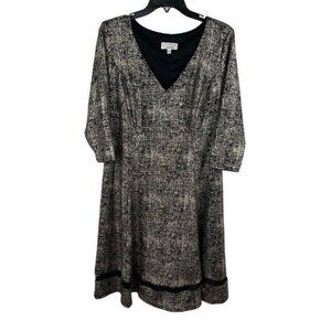 Signature By Robbie Bee Women A-Line 3/4 Sleeve V-Neck Dress Size 1X